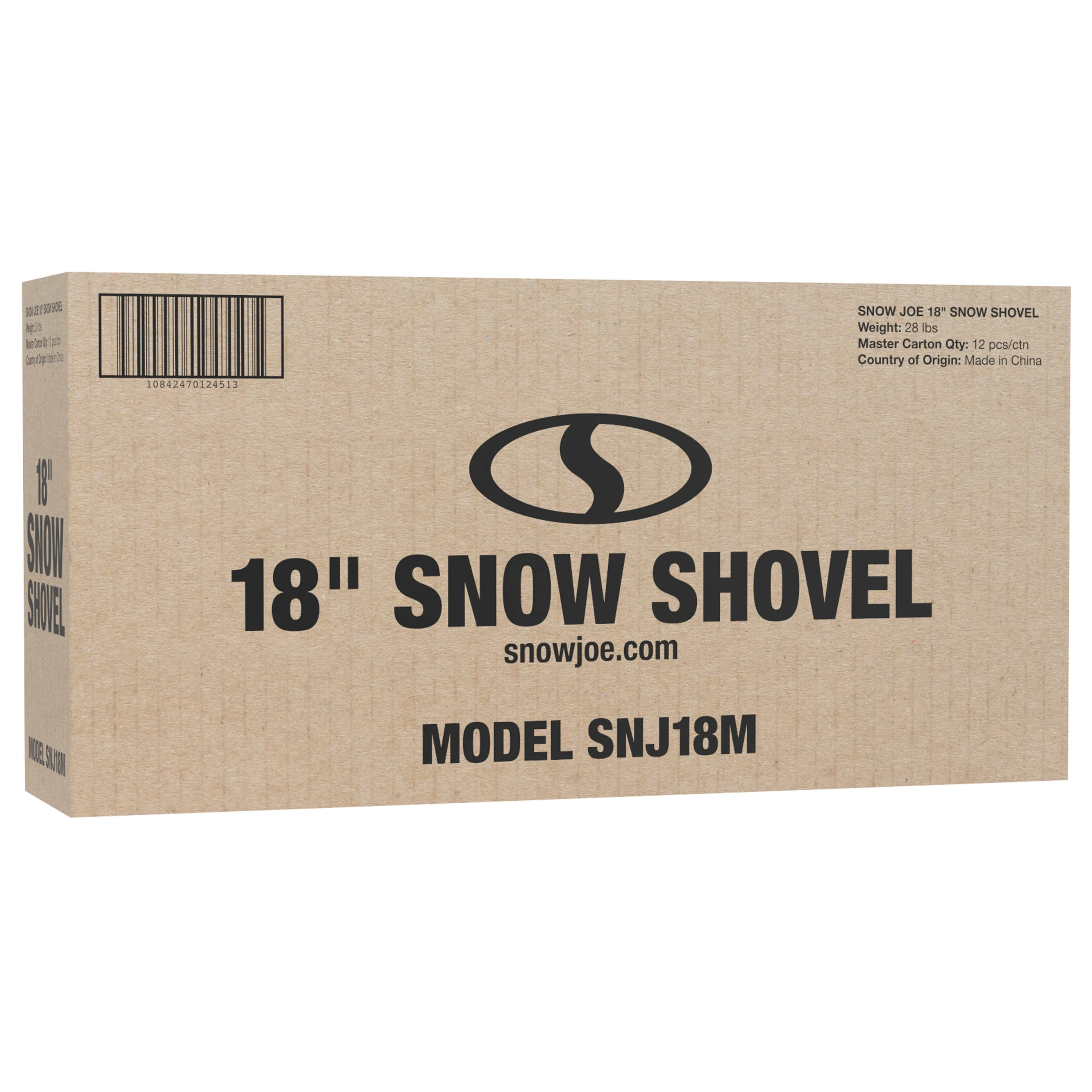 Snow Joe SNJ18M Combination Snow Shovel Pusher | Aluminum Wear Strip | 18-In (Retail Ready)