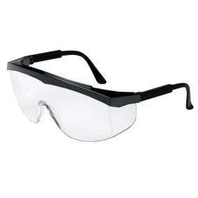 SS110AF MCR Safety SS1 Series Safety Glasses, Clear Lens, Nylon Black Temple