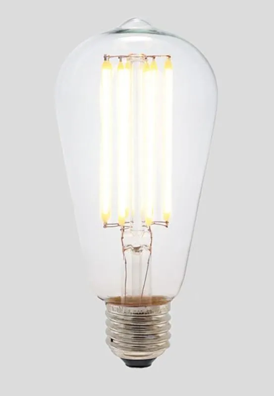 ST64 Long LED Filament - Clear Glass - 8W E27 3000k