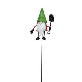 Stake Gnome With Shovel Green 6x4x11cm