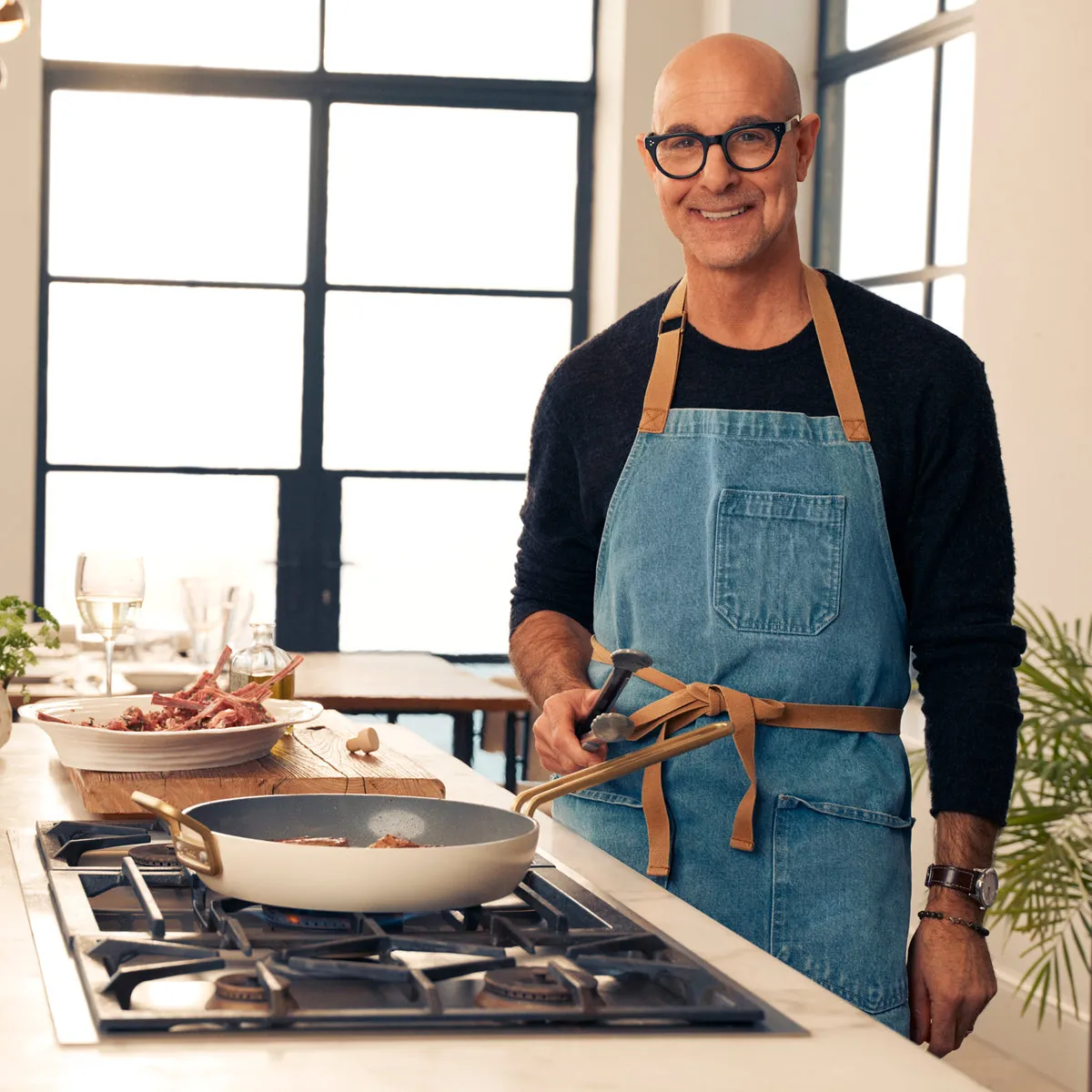 Stanley Tucci™ Ceramic Nonstick 2-Quart Saucepan with Lid | Carrara White