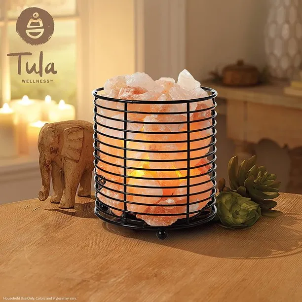 Steel Round Basket Salt Lamp