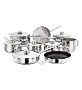 Stellar 1000 9 Piece Stainless Steel Saucepan Set S1F2 Induction Safe