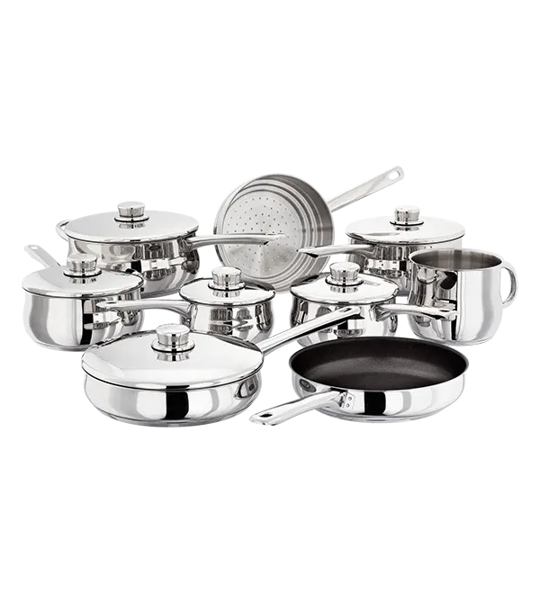 Stellar 1000 9 Piece Stainless Steel Saucepan Set S1F2 Induction Safe