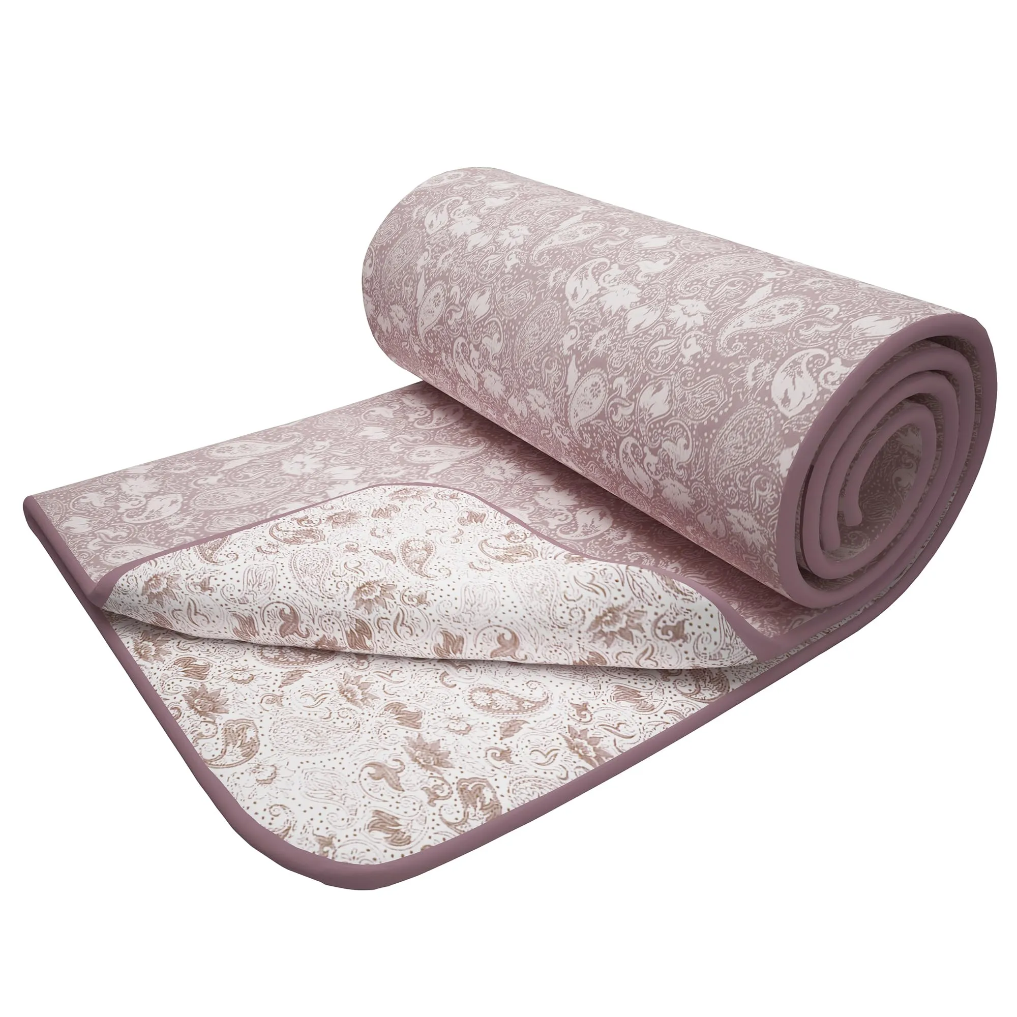 Story@Home Single Bed Dohar | Blanket | Comforter 100% Cotton, Reversible, Soft & Light-Weight Bed, 150GSM, AC Blanket | Ideal as Blanket for Winter, Motif, Size: 144x220cm. Purple & White