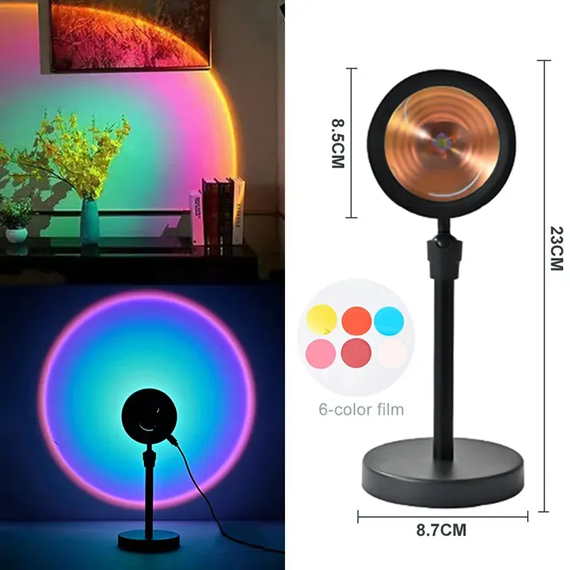 Sunset Lamp Projector RGB USB Led Night Light With Remote Control Portable Mood Light for Living Room Photography Neon Lights