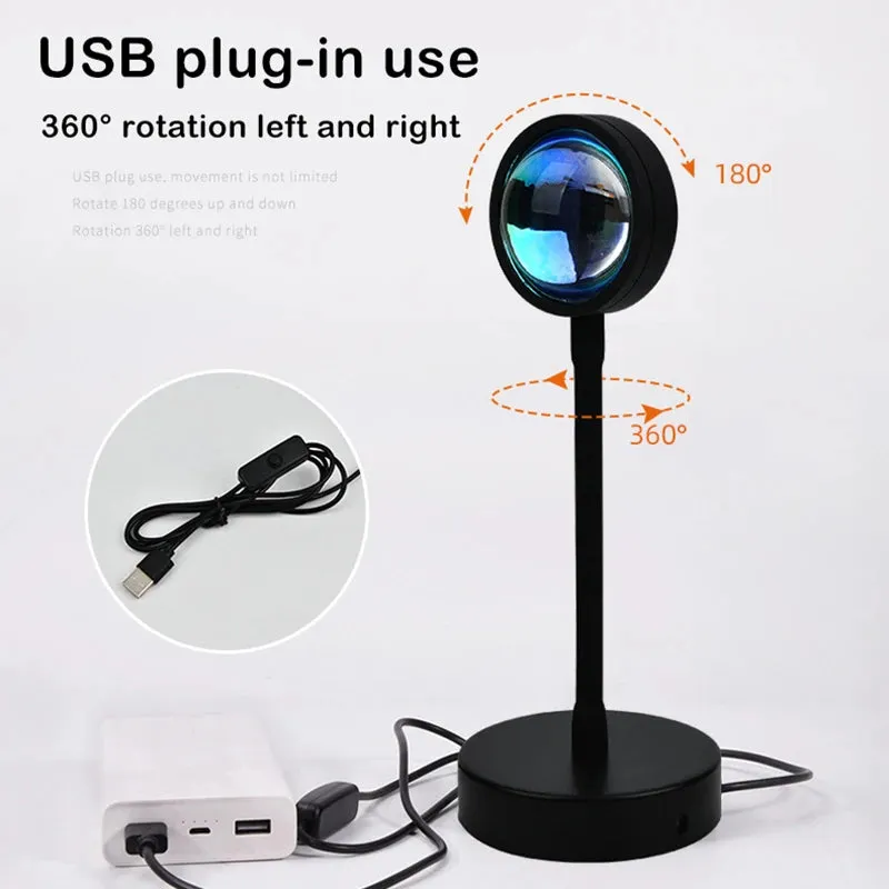 Sunset Lamp Projector RGB USB Led Night Light With Remote Control Portable Mood Light for Living Room Photography Neon Lights