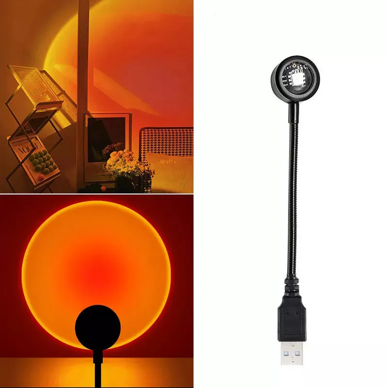 Sunset Lamp Projector RGB USB Led Night Light With Remote Control Portable Mood Light for Living Room Photography Neon Lights