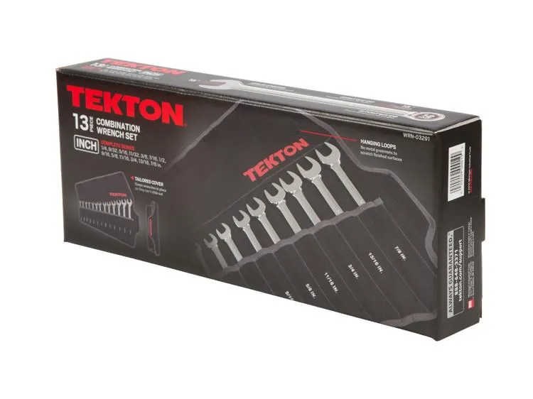 Tekton WRN-03291 13 Pc SAE Combination Wrench Set (1/4-7/8")