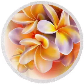 The Frangipani Round Beach Towel