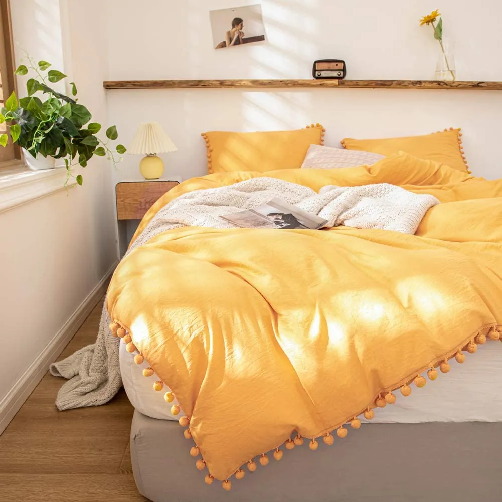 The Softy Pom Pom Yellow Bed Set