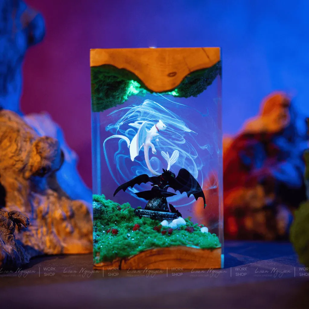 Toothless Night Light with Angry Light, Desk Decoration for Bedroom, Handmade, Perfect as a Gift