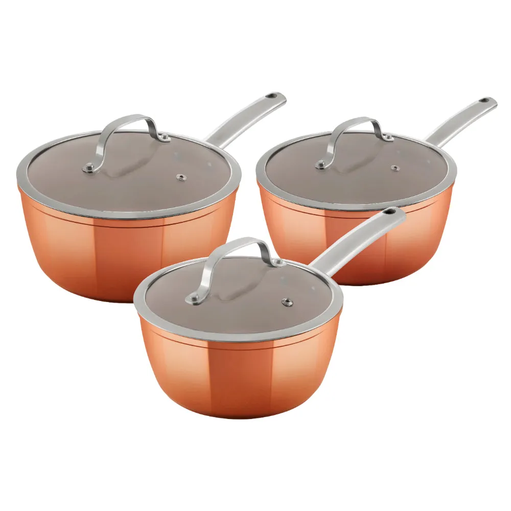 Tower Copper 3 Piece Saucepan Set  - Copper