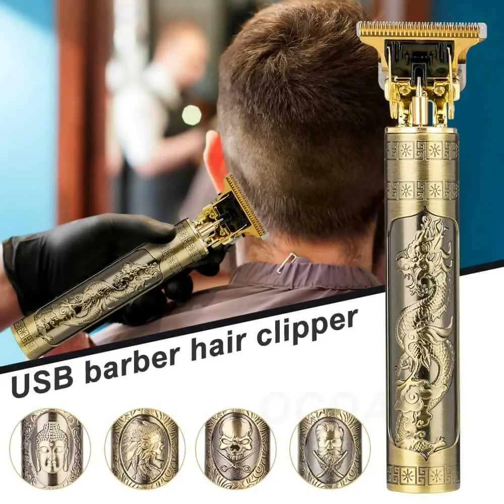 Trimmer Shaving Machine Vintage T9 Professional Dragon Style Metal Rechargeable Electric Hair Clipper Cutting Machine