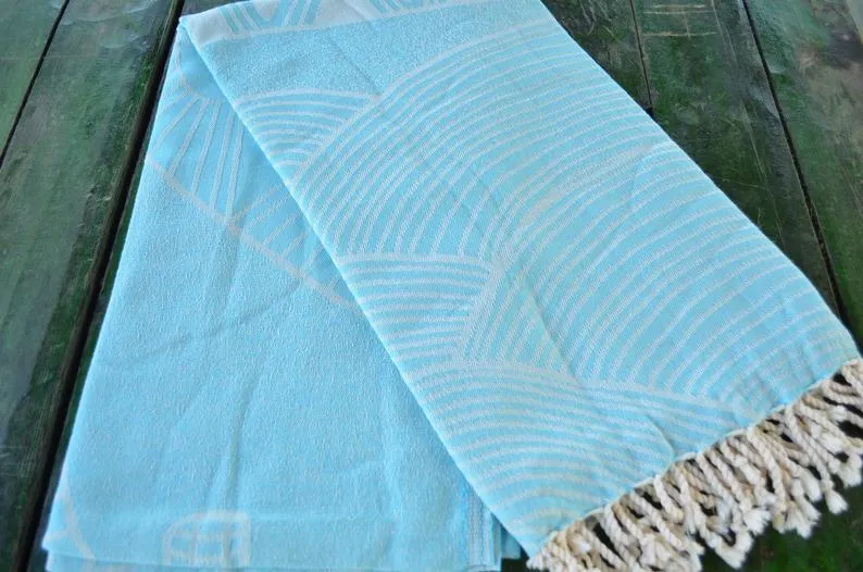 Turquoise Sunrise Oversize Sandless Cotton Towel