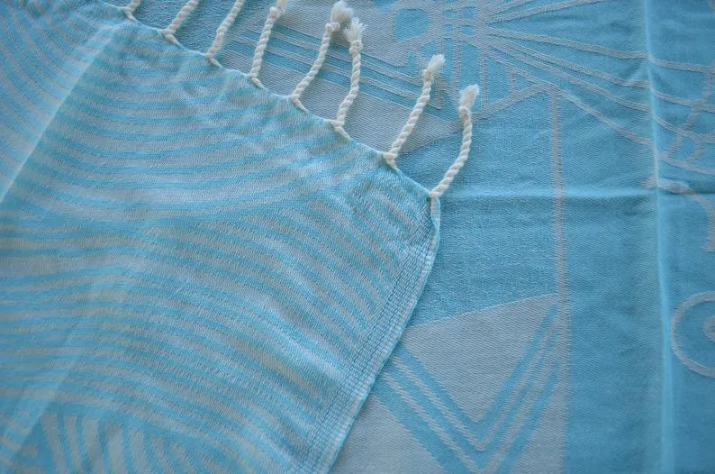 Turquoise Sunrise Oversize Sandless Cotton Towel