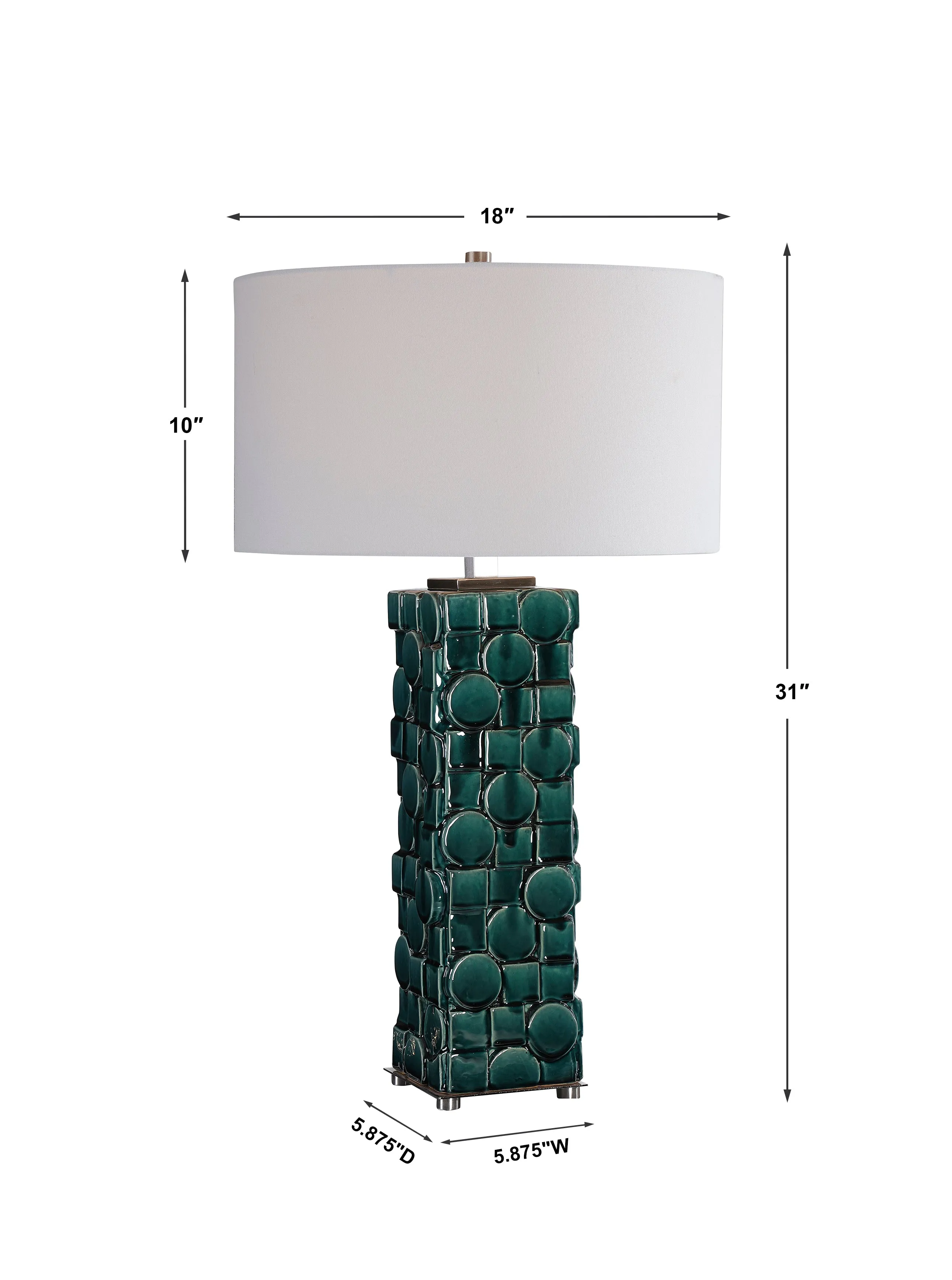 Uttermost Geometry Green Table Lamp