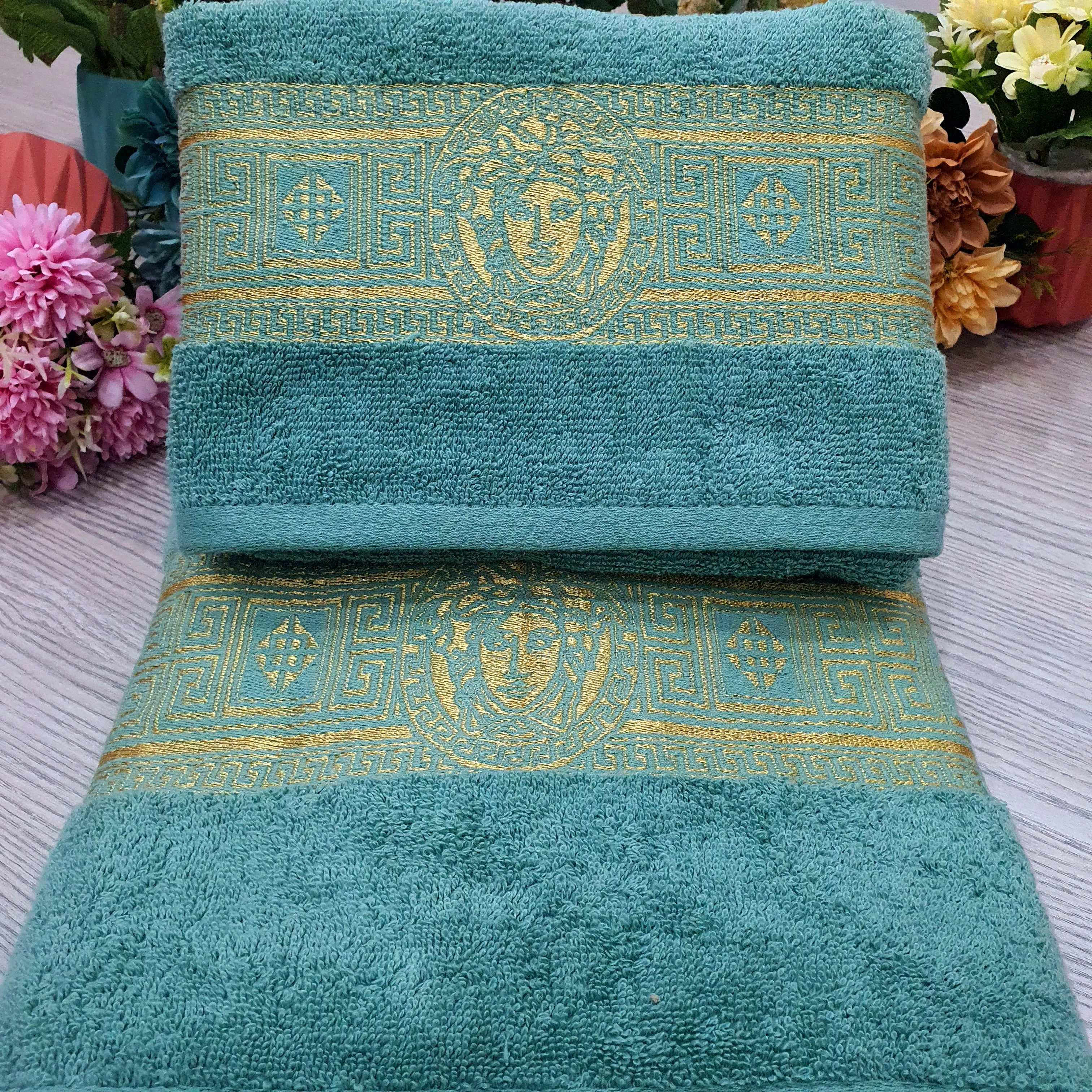 VERSAGE Design Pack of 2 - Large & Medium Towel - Export Quality