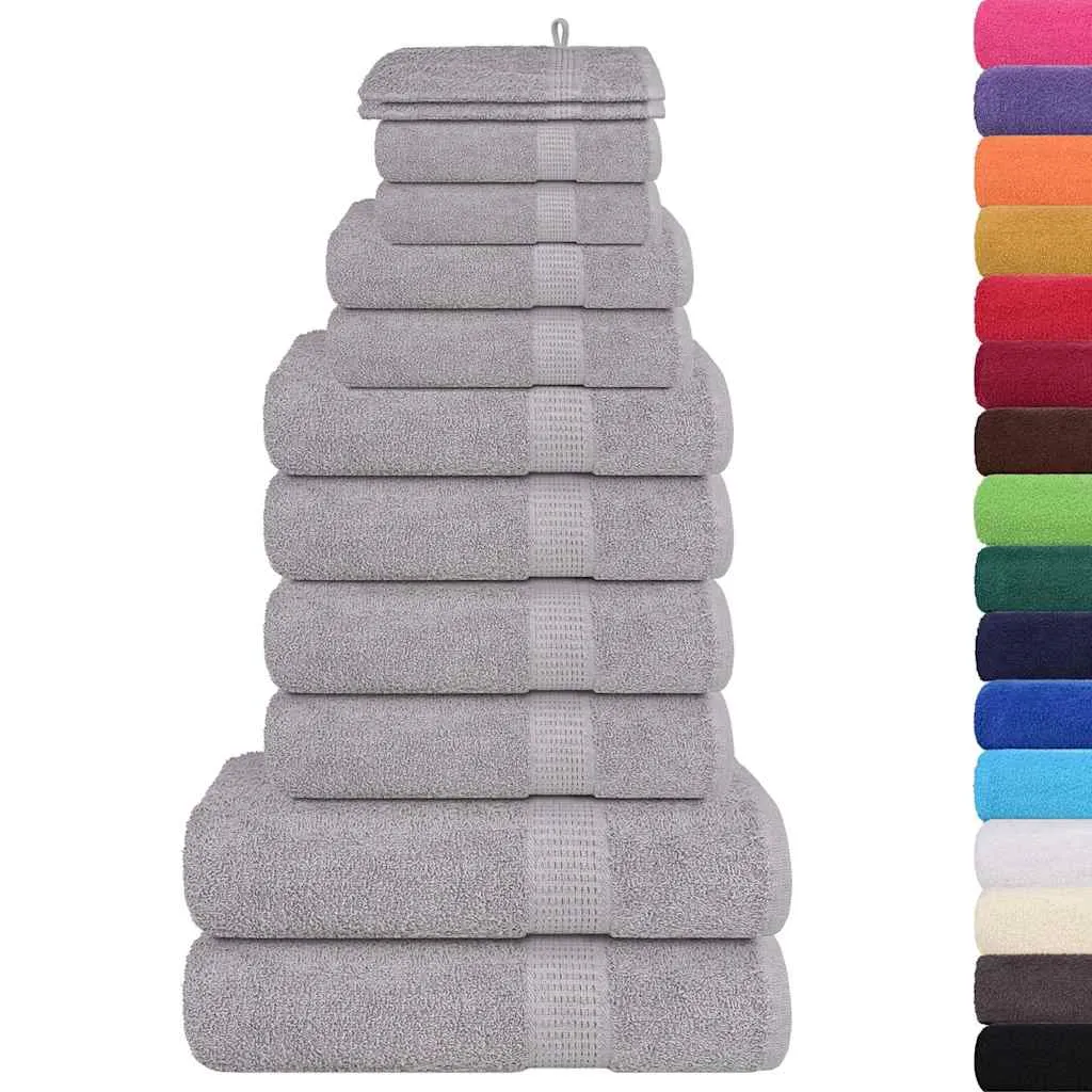 vidaXL 12 Piece Towel Set Grey 360 gsm 100% Cotton