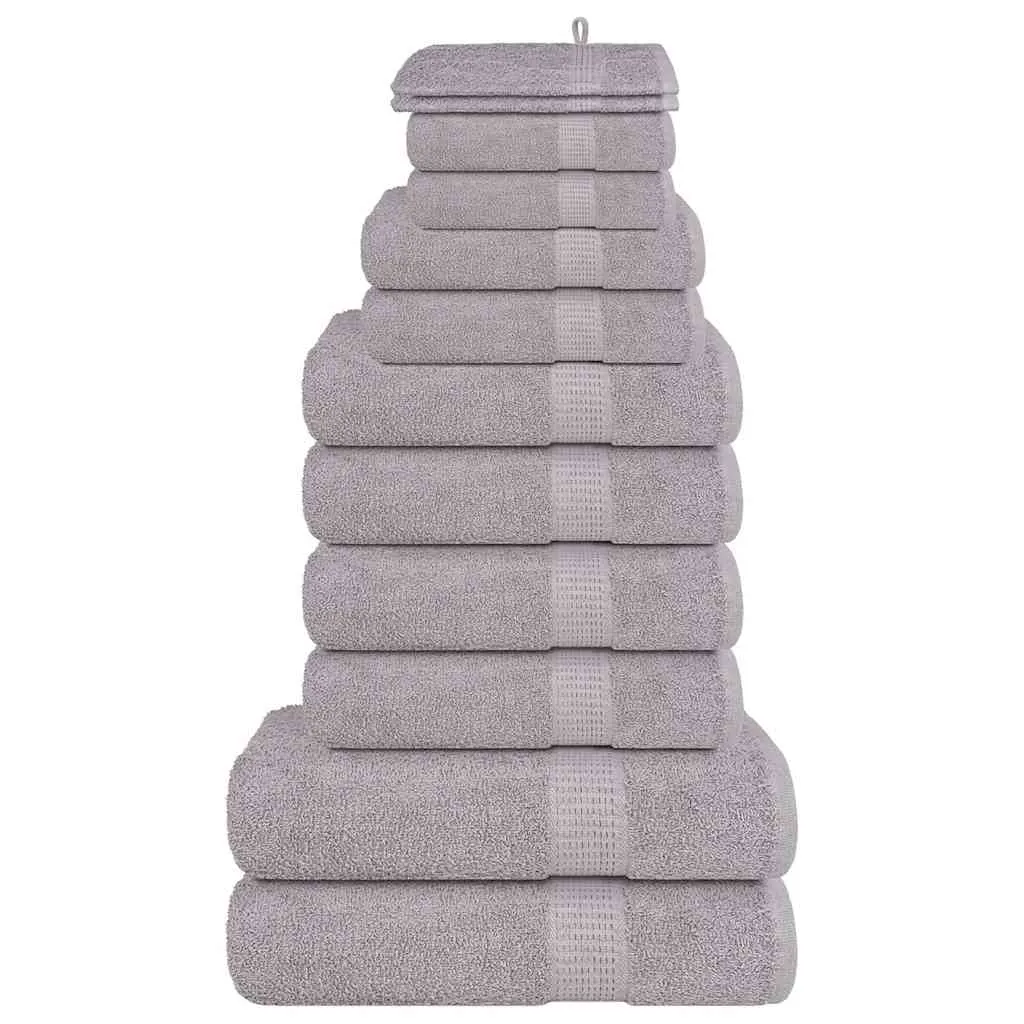 vidaXL 12 Piece Towel Set Grey 360 gsm 100% Cotton