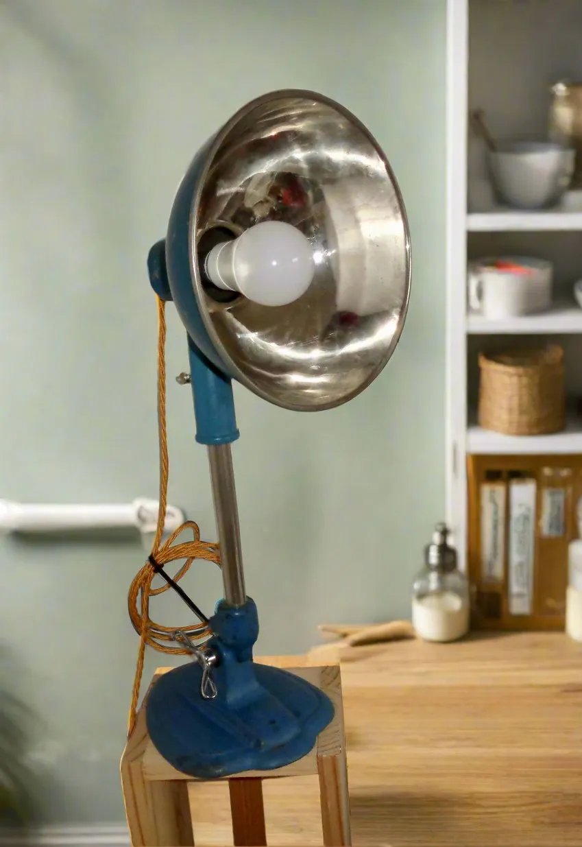 Vintage Ergon Infra Red Medical Lamp Repurposed As A Desk Lamp