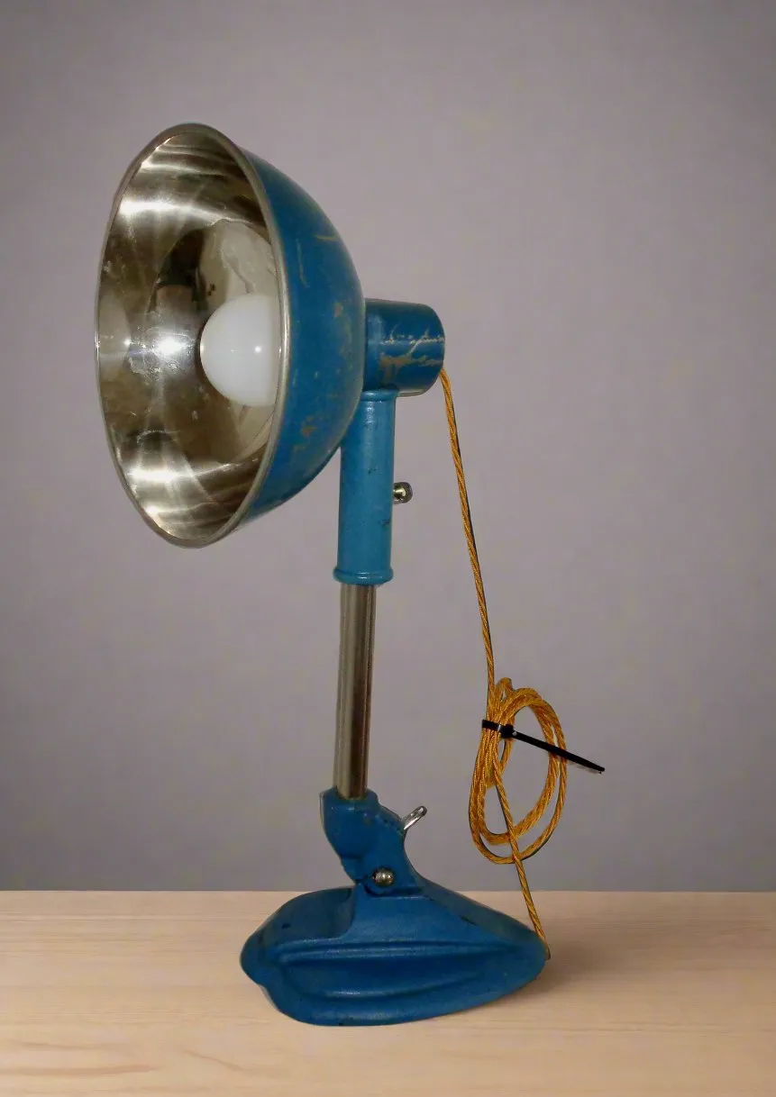 Vintage Ergon Infra Red Medical Lamp Repurposed As A Desk Lamp