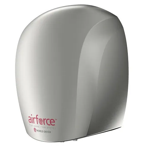 WORLD DRYER® J48-971 Airforce™ Hand Dryer - Brushed (Satin) Chrome on Aluminum (50 Hz ONLY - NOT for use in North America)