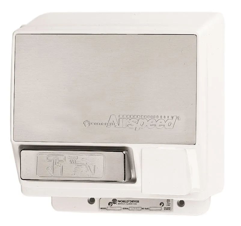 WORLD DRYER® WA246-002 (208V-240V) AirSpeed™ Hand Dryer **DISCONTINUED** No Longer Available - Please see AD90-M as Replacement