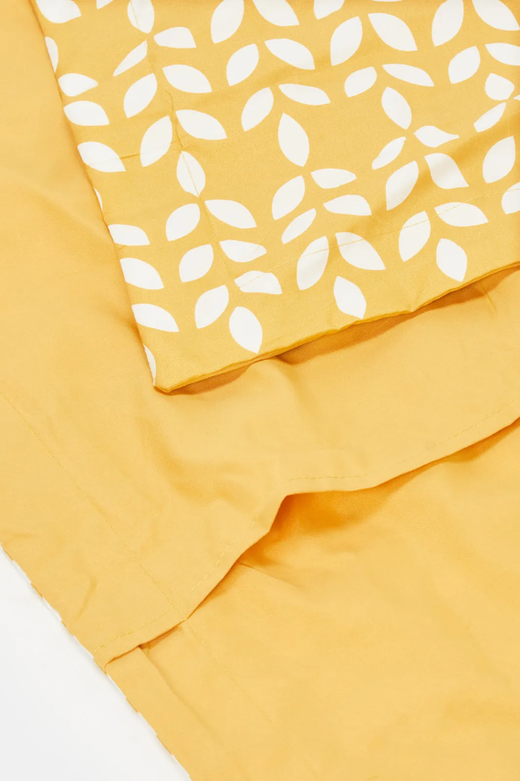 Yellow Leaves Printed Comforter 3 Piece Set (Single Size)