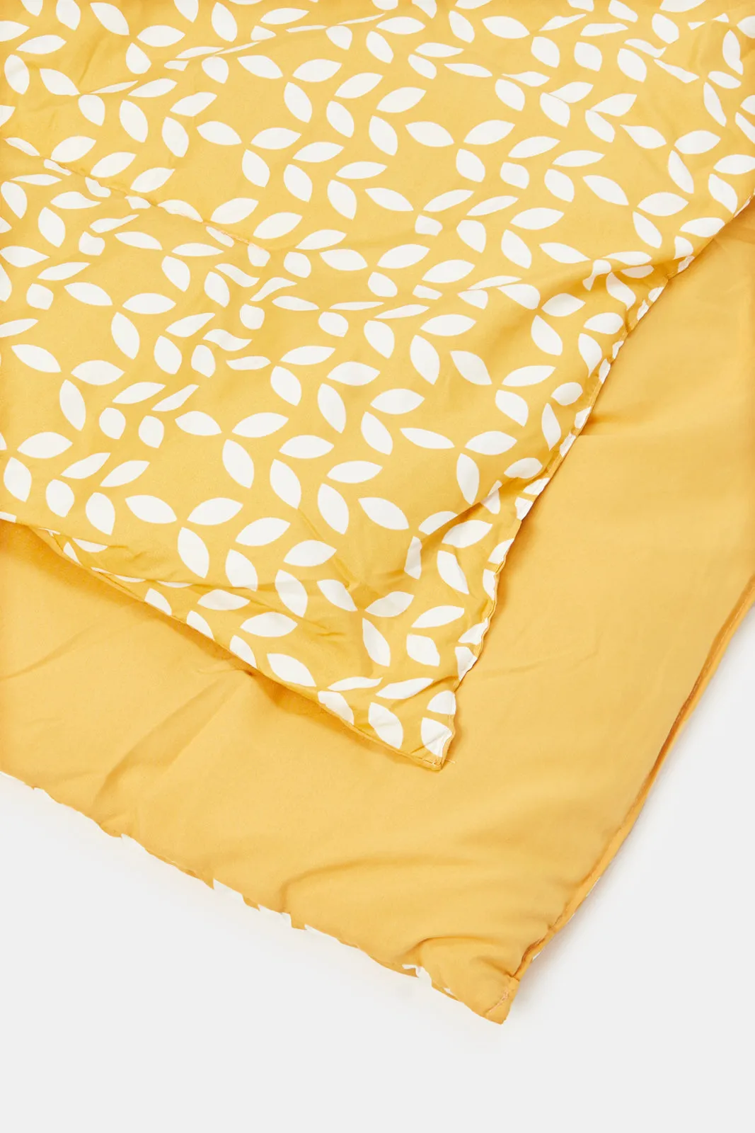 Yellow Leaves Printed Comforter 3 Piece Set (Single Size)