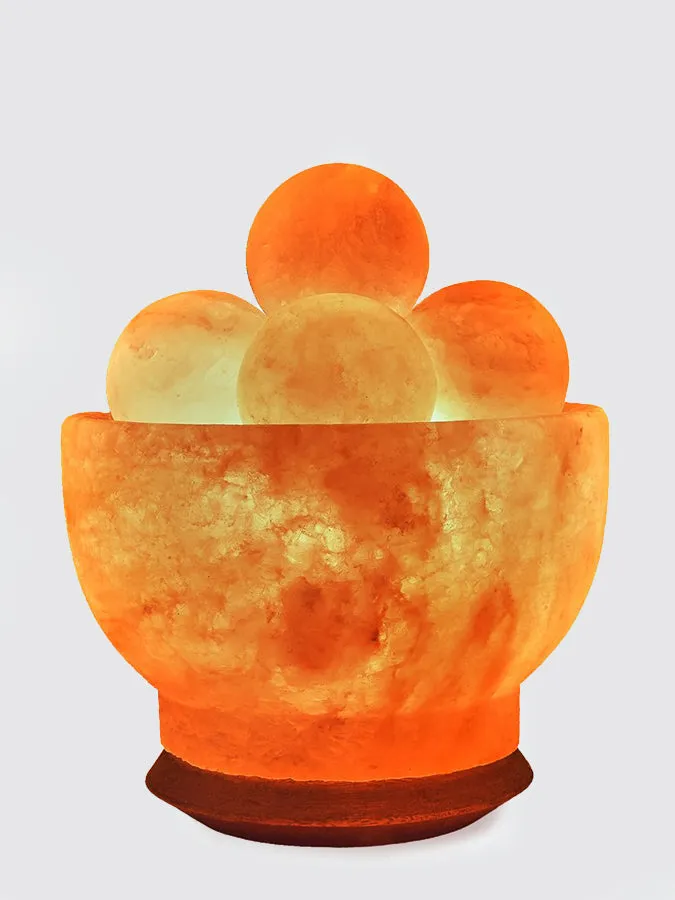 Yoga Studio Fire Bowl (Balls) Crafted Himalayan Salt Lamp