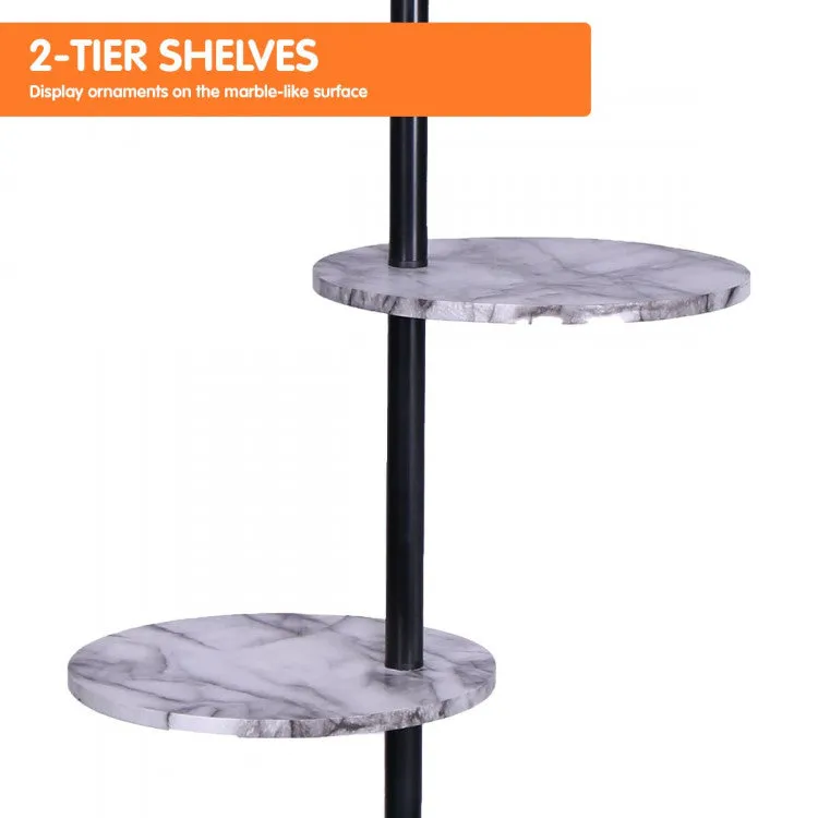 z Floor Metal Lamp Marble Finish Shelf Standing Light Modern Decor